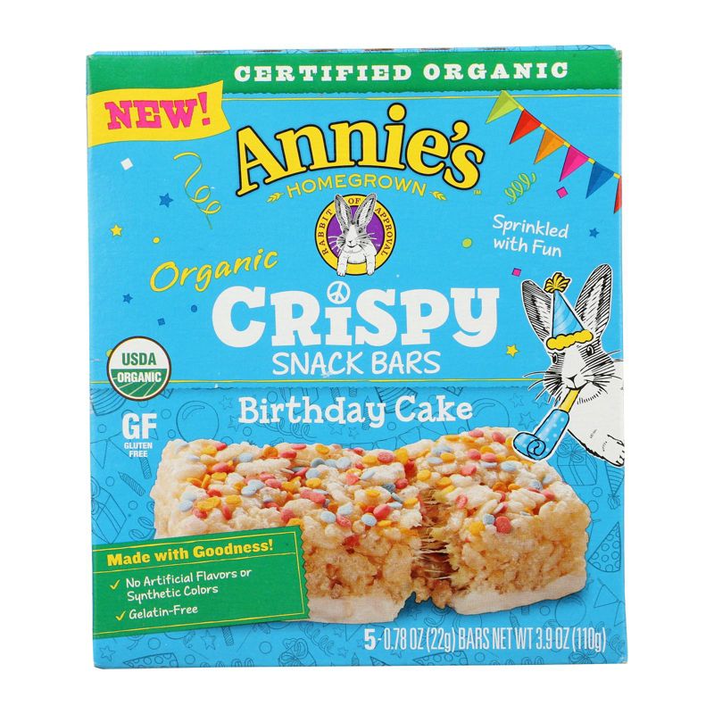 Annie's Organic Crispy Birthday Cake Snack Bars - Case of 8/3.9 oz, 2 of 8