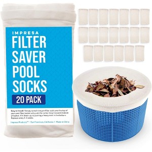Impresa 20-Pack of Pool Skimmer Socks - Excellent Savers for Pool Baskets and Skimmers - 1 of 4