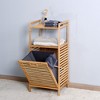VYNXARIA Modern Bamboo Tilt-Out Laundry Hamper with 2-Tier Storage Shelf - 2 of 4
