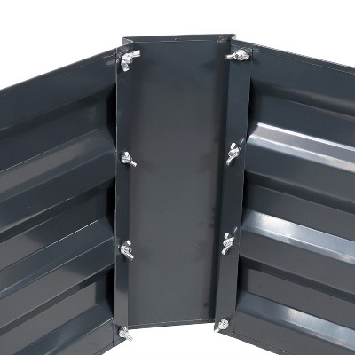 Galvanized Steel 20" Dark Gray Raised Garden Bed for Outdoor Spaces