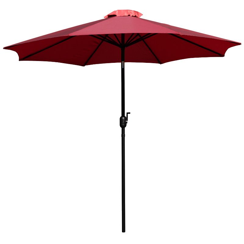 Merrick Lane 9' Round UV Resistant Outdoor Patio Umbrella With Height Lever And 33° Push Button Tilt, 1 of 12