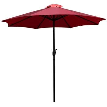 Emma and Oliver 9' Outdoor Patio Umbrella-Crank & Tilt Function - 1.5" Diameter Steel Pole