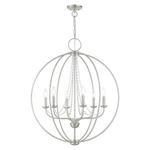Livex Lighting Arabella 6 - Light Pendant in  Brushed Nickel - 1 of 4