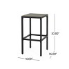Coolbibila 30'' H Outdoor Height Bar Stools Set of 2,Modern Industrial Acacia Slat Seat Backless Bar stool,Metal Frame Bar Stools with Footrest - 4 of 4