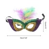 Unique Bargains Colorful Feather Sequins Half Face Party Mask 1 Pc - 2 of 4