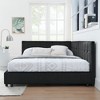 Lyngins Mid-Century Full Daybed Frame, Velvet Upholstered Sofa Bed Frame, Sturdy Eucalyptus Wood, Beds with Headboards, for Bedroom & Living Room - 2 of 4