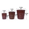 Syemin Planters 3 Pieces Ceramic Flowerpot, Modern Planter with Drainage Hole for Patio, Garden or Windowsills, Red, 15.94"*15.94"*15.94" - 3 of 4