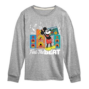 Boys' - Disney - Mickey Feel The Beat Long Sleeve Graphic T-Shirt - 1 of 4