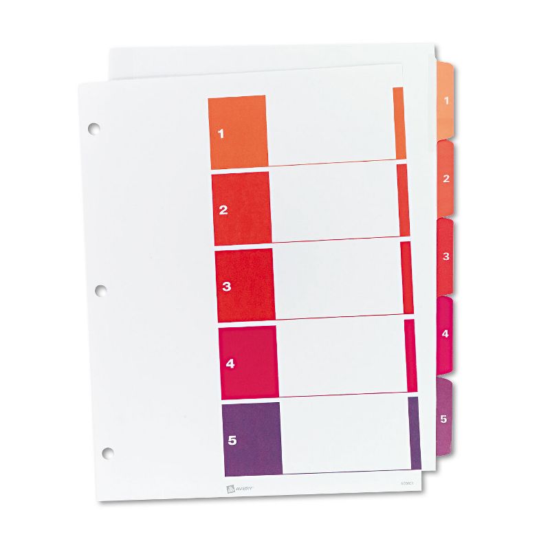 Avery Ready Index Customizable Table of Contents Multicolor Dividers 5-Tab Letter 11131, 2 of 7