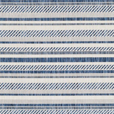 Hauteloom Olin White&Blue Striped Nordic Rug