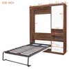 NicBex Twin Size Murphy Bed Morden Wall Bed Frame with Shelves, 2 Spacious Drawers and 1 Cabinet for Living Room, Brown - 2 of 4