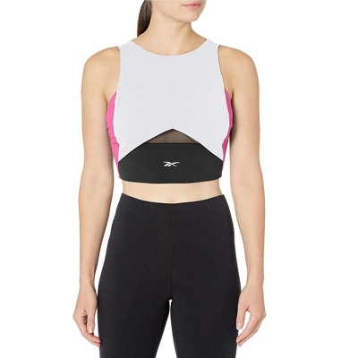 Reebok Womens Colorblock Crop Training Top Basic T-Shirt