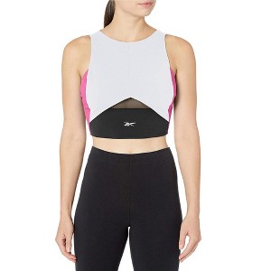 Reebok Womens Colorblock Crop Training Top Basic T-Shirt - 1 of 2