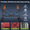 Utility Collapsible Wagon with 360° All-Terrain Wheels, Drink Holders & Adjustable Handle, 380LB Grocery Wagon for Shopping, Camping, Garden - 3 of 4