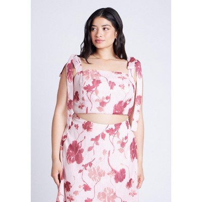 ELOQUII Floral Crop Top