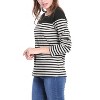 INSPIRE CHIC Women's Color Block Round Neck Long Sleeves Striped Basic T-Shirt - 4 of 4