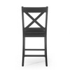 Upholstered Counter Stools Set of 2, Farmhouse X-Back Design with Rubberwood Frame and Comfortable Seating for Kitchen or Bar - 4 of 4