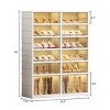 Shoe Storage Cabinet 6 Tiers For 24 Pairs, Shoe Rack With Transparent Frosted Doors, Shoe Cabinet Closet Which Is Foldable Shoe Boexe-Cuddlewood - 4 of 4