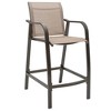 2pc Outdoor Counter Height Aluminum Bar Stools - Espresso - Pellebant: UV & Weather Resistant, 270lb Capacity - 3 of 4