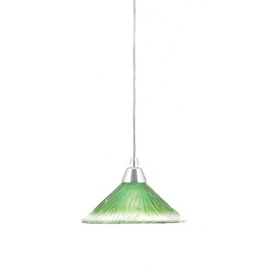 Toltec Lighting Any 1 - Light Pendant in  Chrome with 10" Kiwi Green Crystal Shade - 1 of 1