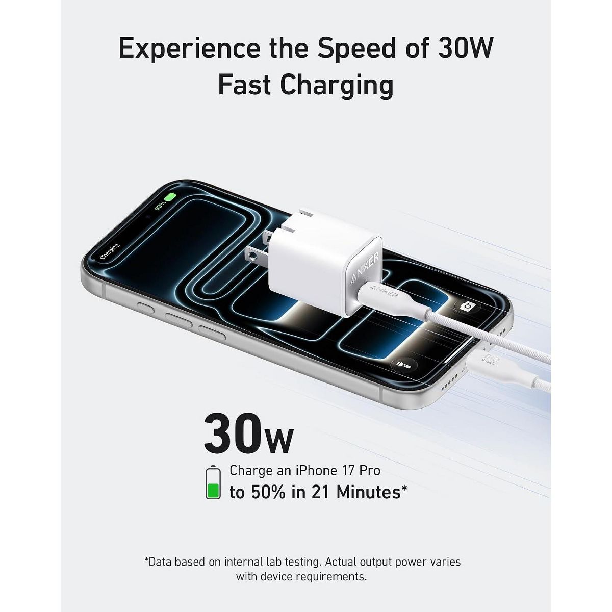 Anker Nano Phone Charger, 30W Portable Foldable USB C GaN Charger for iPhone 17/17 Pro Max/16/15 Series, Galaxy, iPad, MagSafe - thumbnail 3