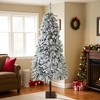 7Ft Snow-Flocked Pre-Lit Christmas Tree – 688 PE Branch Tips, 230 Colorful Lights & Metal Stand, Full Realistic Xmas Decor - 4 of 4