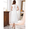 INSPIRE CHIC Women's Wedding Guest Boat Neck Vintage Formal Cocktail Midi Lace Dress - 4 of 4