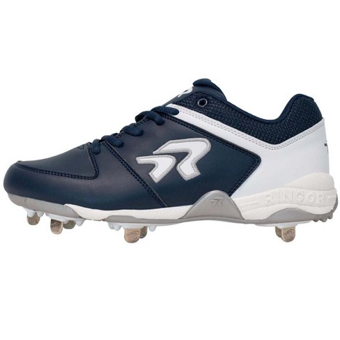 White ringor cheap metal softball cleats