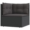 VidaXL Patio Corner Sofa with Cushions Black Poly Rattan - 2 of 4