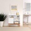 Colorblocking Storage Cabinet with Solid Wood Base & feet, Floor Cabinet for Bedroom Living Room - 3 of 4