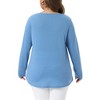 Women's Plus Size Long Sleeve V Neck Loose Fashion Buttons Tunic Blouse - Agnes Orinda - 4 of 4
