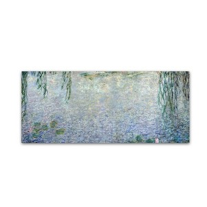 Trademark Fine Art -Claude Monet 'Waterlillies Morning II' Canvas Art - 1 of 2