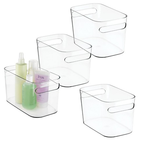 mDesign Small Plastic Bathroom Storage Container Bin with Handles