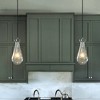 ALOADECOR 1-Light 5" Farmhouse Raindrop Glass Chandelier Rustic Teardrop Cluster Pendant Light for Kitchen Island - 3 of 4