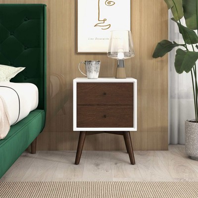 NicBex Modern Minimalist 2-Drawer Nightstand Bedside Table with Angled Legs End Table for Bedroom, Living Room