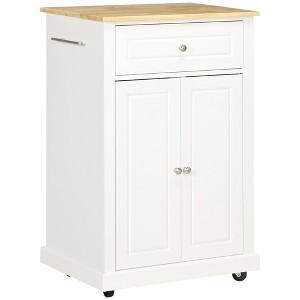 NicBex 1 Drawer Rolling Kitchen Island Cart with 1 Cabinet and 3 Open Shelves,Kitchen Island on Wheels with Towel Rack,Island Table for Kitchen - 1 of 4