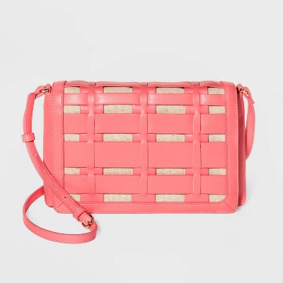 Basket Weave Woven Crossbody Bag - A New Day™