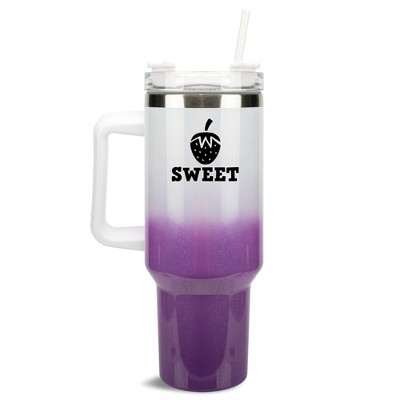 100 North Sweet Strawberry Summer Fruit 40 oz. Stainless Steel, Large Water Bottle Coffee Mug, Spill & Leak Resistant, Thermal Travel Tumbler with