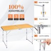 Karl Home 4Ft. Brwon Rectangular  Patio Folding Table Aluminum - 2 of 4