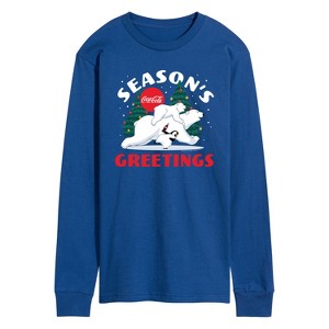 Men's - Coca-Cola - Seasons Greetings Polar Bears Long Sleeve Graphic T-Shirt - 1 of 4