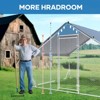 Large Metal Chicken Coop for 10 Birds - Tri-Support Frame & Weatherproof Cover, 10'x6.7' Shelter for Ducks & Rabbits - 4 of 4