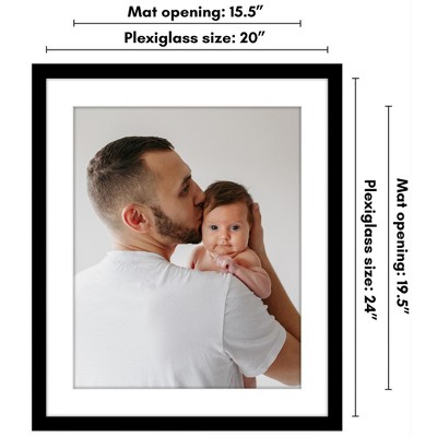 Black Wooden Poster Frame with Plexiglass Cover, 20x24