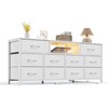 55” Long Dresser for Bedroom TV Stand for 55” to 65” TV White Dresser with 10 Fabric Drawers Entertainment Center with Power Outlet LED Light - 2 of 4
