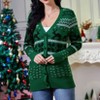 Women's Christmas Cardigan - Festive Knit Open Front Sweater with Holiday Patterns, Soft Long Sleeve Cozy Wrap for Xmas Party - 2 of 4
