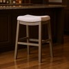 HomeRoots 31" Gray and Cool Gray Fabric and Solid Wood Backless Bar Height Bar Chair - 2 of 4