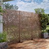 Lirago Metal Outdoor Privacy Screen Freestanding Patio Decorative Screens - 72"x47", Brown - 4 of 4