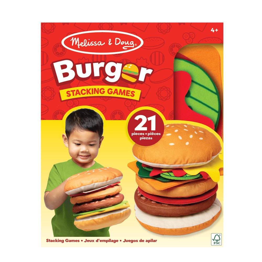 Melissa & Doug Burger Matching, Catching, and Stacking Games