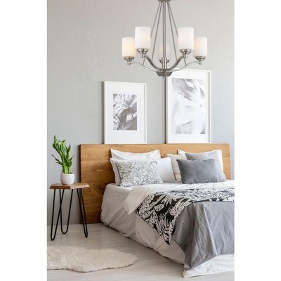 Durham Rubbed Bronze 5-Light Chandelier with Glass Shades