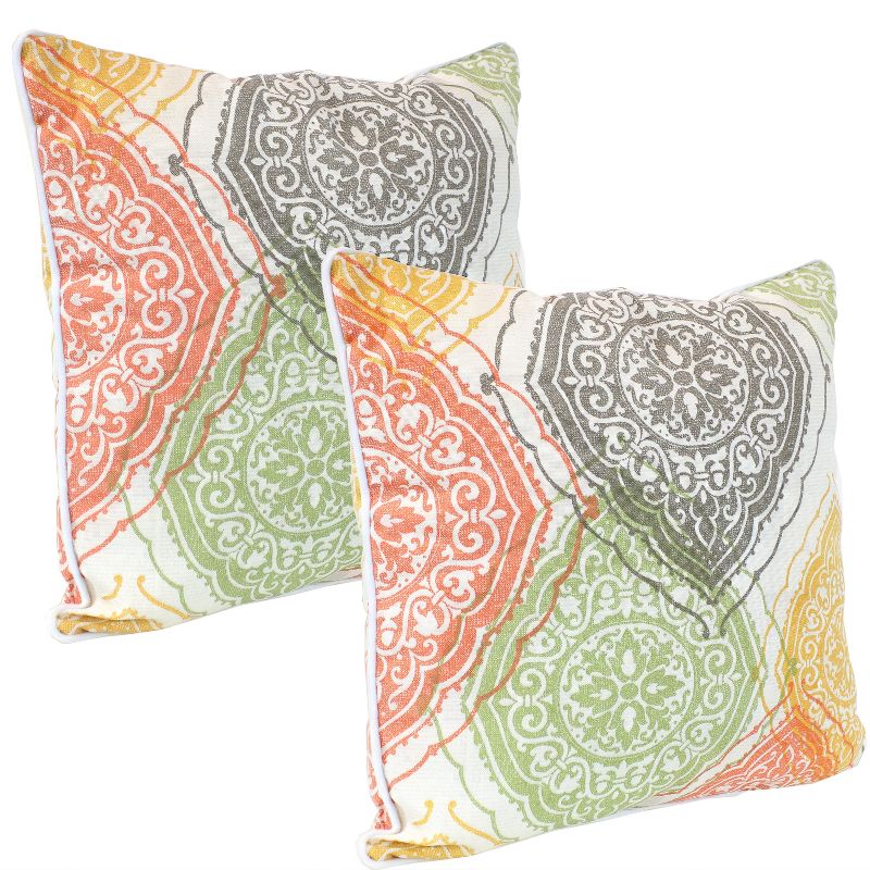 Sunnydaze Indoor/Outdoor Square Accent Decorative Throw Pillows for Patio or Living Room Furniture - 16" - 2pc, 1 of 9