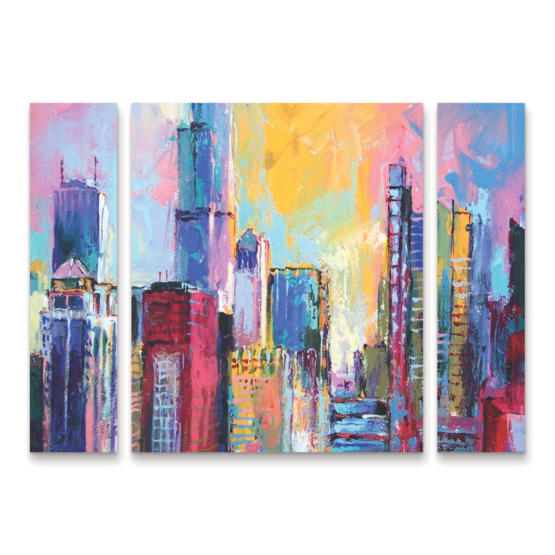 Trademark Fine Art -Richard Wallich 'Chicago 3' Multi Panel Art Set Small 3 Piece, 2 of 4
